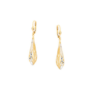 Kolczyki z żółtego i białego złota Lever back