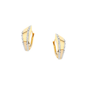 Kolczyki z żółtego i białego złota – diamentowane