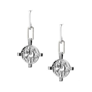 Kolczyki ze stali szlachetnej z monetą antyczną