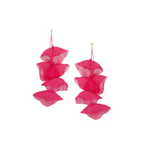 Kolczyki ze sztucznego jedwabiu z koralikami