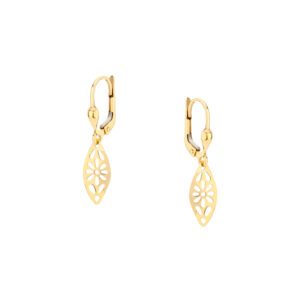 Kolczyki złote ażurowe na zapięciu lever back