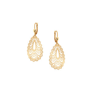 Kolczyki złote ażurowe na zapięciu lever back