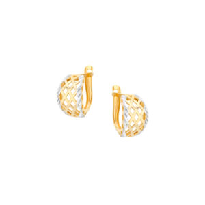 Kolczyki złote ażurowe z białym złotem