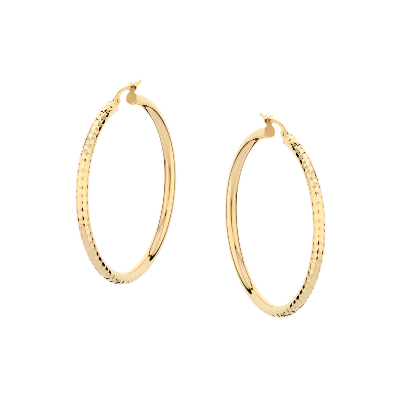 Kolczyki złote diamentowane koła Kolczyki złote diamentowane koła