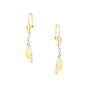 Kolczyki złote dwukolorowe diamentowane