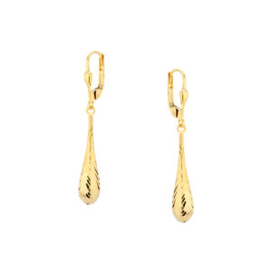 Kolczyki złote fazowane na zapięciu lever back