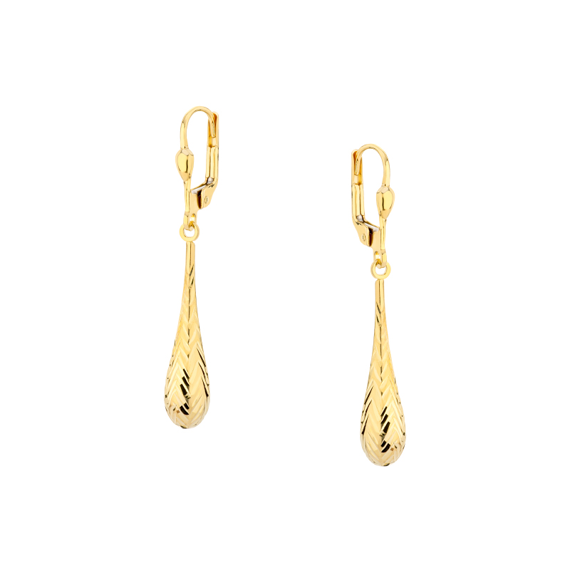 Kolczyki złote fazowane na zapięciu lever back Kolczyki złote fazowane na zapięciu lever back