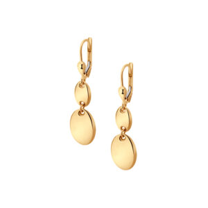 Kolczyki złote geometryczne na zapięciu lever back