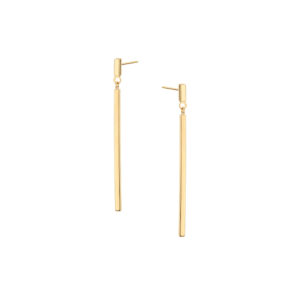 Kolczyki złote geometryczne podłużne – sztyft