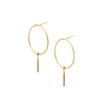 Kolczyki złote koła z zawieszką Sztyft