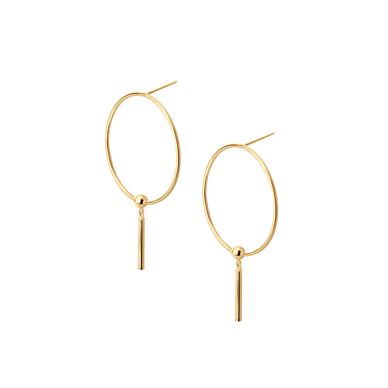 Kolczyki złote koła z zawieszką Sztyft Kolczyki złote koła z zawieszką Sztyft