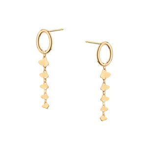 Kolczyki złote kółeczka z motylami