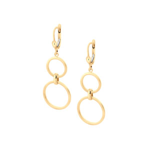 Kolczyki złote kółka na zapięciu lever back