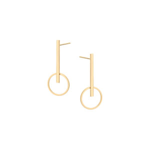 Kolczyki złote motyw geometryczny sztyft