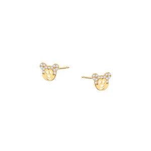 Kolczyki złote myszka Miki z cyrkoniami