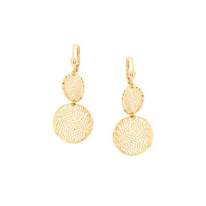 Kolczyki złote podwójne ażurowe koła
