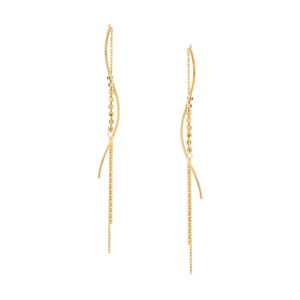 Kolczyki złote przewlekane