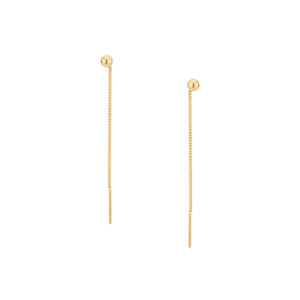 Kolczyki złote przewlekane kulki