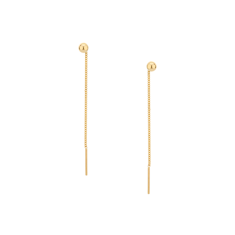 Kolczyki złote przewlekane kulki Kolczyki złote przewlekane kulki