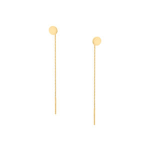 Kolczyki złote przewlekane łańcuszki