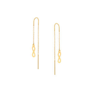 Kolczyki złote przewlekane- nieskończoność