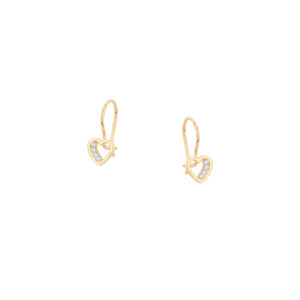 Kolczyki złote serduszka z cyrkoniami