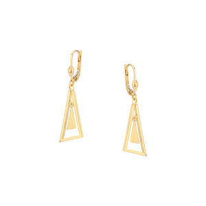Kolczyki złote trójkąty – lever back
