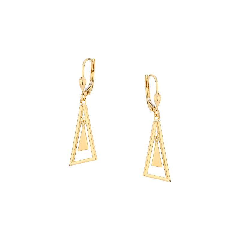 Kolczyki złote trójkąty – lever back Kolczyki złote trójkąty – lever back