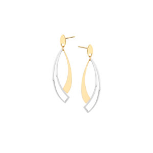 Kolczyki złote wielokolorowe geometryczne- sztyft