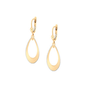 Kolczyki złote wielokolorowe łezki- lever back