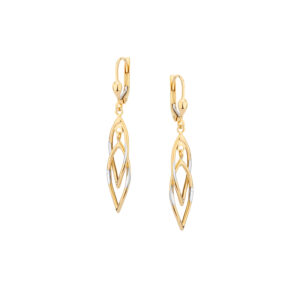 Kolczyki złote wielokolorowe- zapięcie lever back