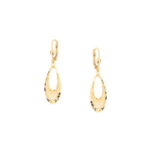 Kolczyki złote wiszące ażurowe łezki – Lever back