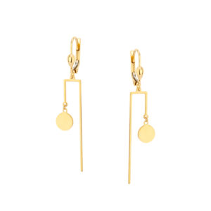 Kolczyki złote wiszące geometryczne Lever back