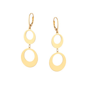 Kolczyki złote wiszące koła lever back