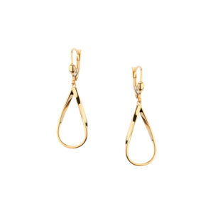 Kolczyki złote wiszące łezki Lever back