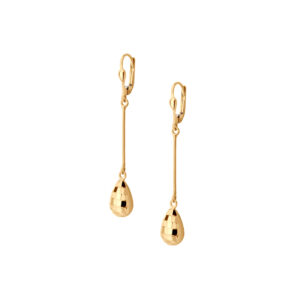 Kolczyki złote wiszące na zapięciu lever back