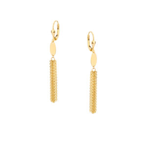 Kolczyki złote wiszące na zapięciu lever back