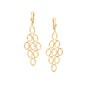 Kolczyki złote wiszące na zapięciu lever back