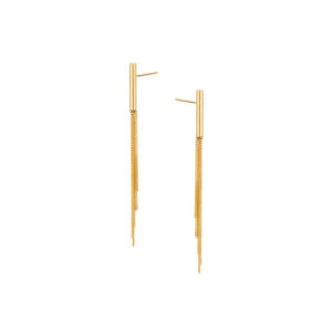 Kolczyki złote wiszące na zapięciu typu sztyft