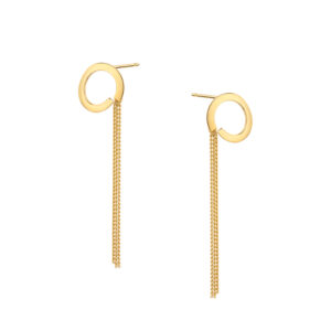 Kolczyki złote wiszące sztyft