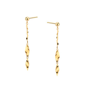 Kolczyki złote wiszące wygięte blaszki