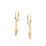 Kolczyki złote z cyrkoniami Lever Back