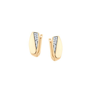 Kolczyki złote z cyrkoniami na zapięciu angielskim