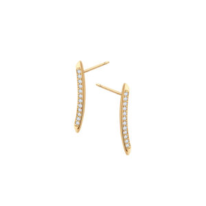 Kolczyki złote z cyrkoniami- zapięcie typu sztyft