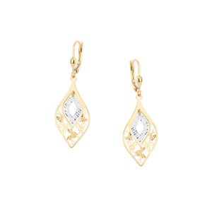 Kolczyki złote z dodatkiem białego złota