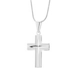 Krzyżyk srebrny diamentowany