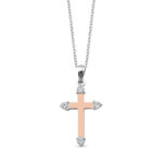 Krzyżyk srebrny pokryty złotem pr.375 z cyrkoniami