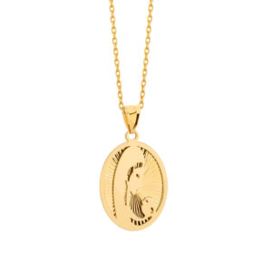 Medalik złoty Matka Boska z Dzieciątkiem
