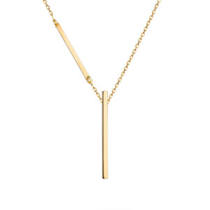 Naszyjnik pozłacany krawat z blaszkami