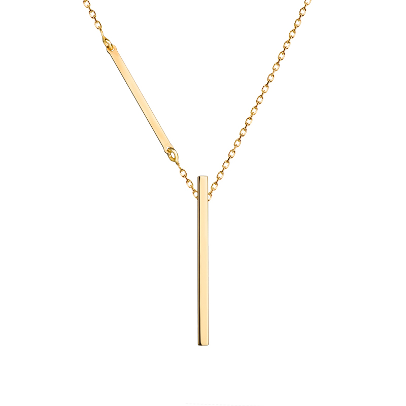 Naszyjnik pozłacany krawat z blaszkami Naszyjnik pozłacany krawat z blaszkami